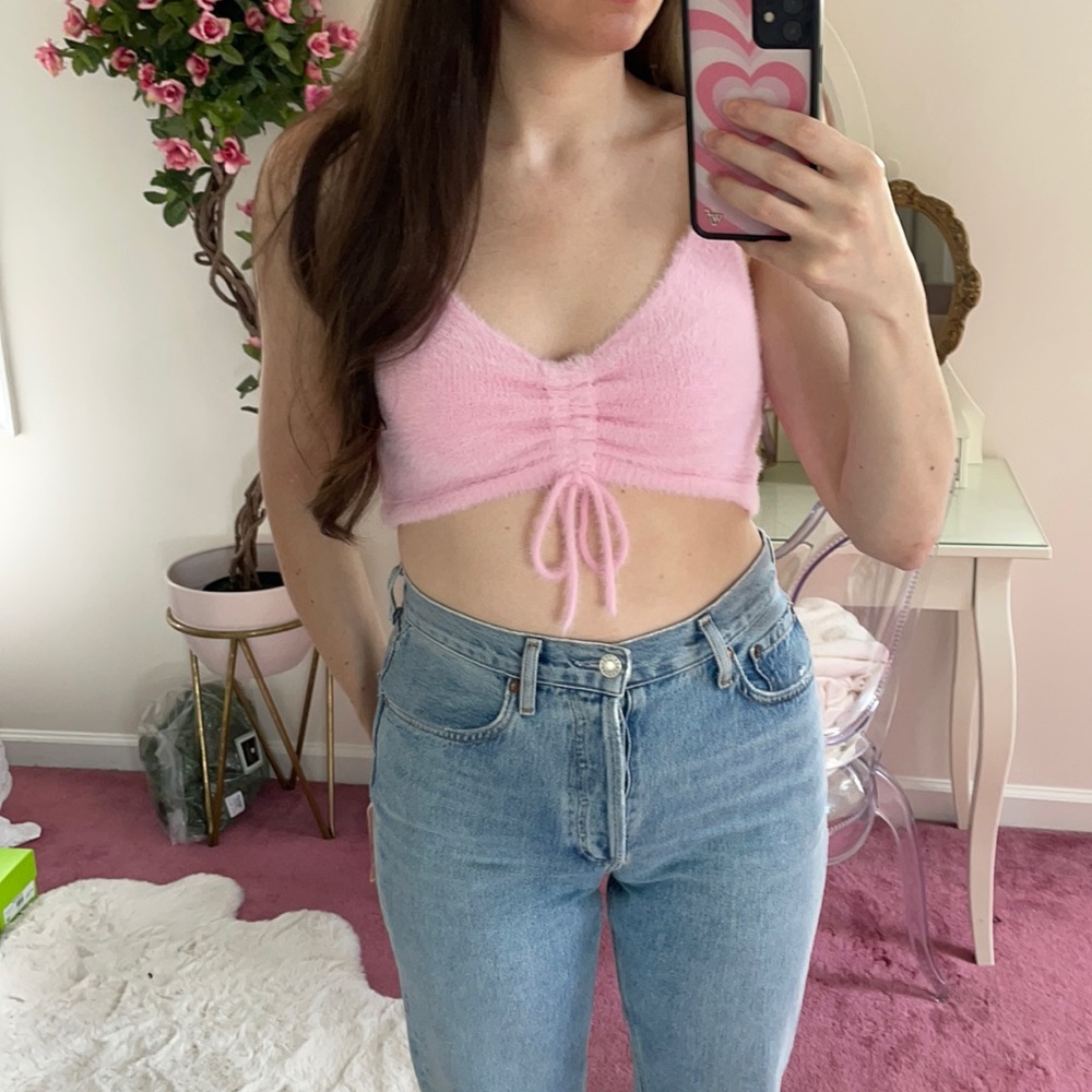 for love and lemons fuzzy y2k top 🍋